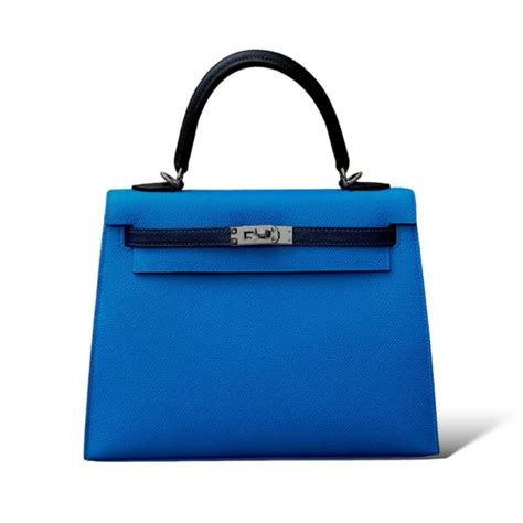 Hermes Kelly 25 Bleu Zanzibar, Bleu de Prusse, Black PHW